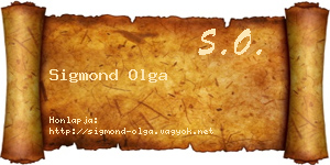 Sigmond Olga névjegykártya