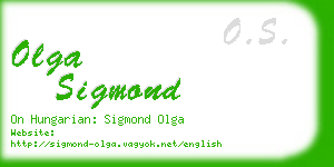 olga sigmond business card